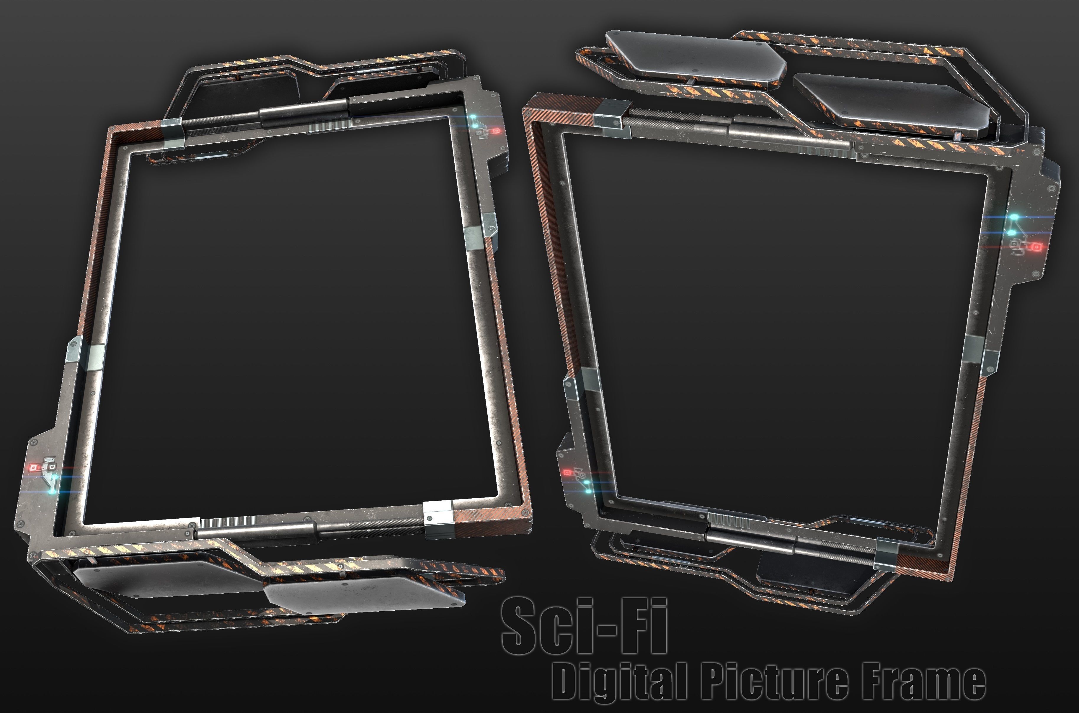 cyberpunk  Stand billboard - adjustable -  PBR Low-poly 3D model_17