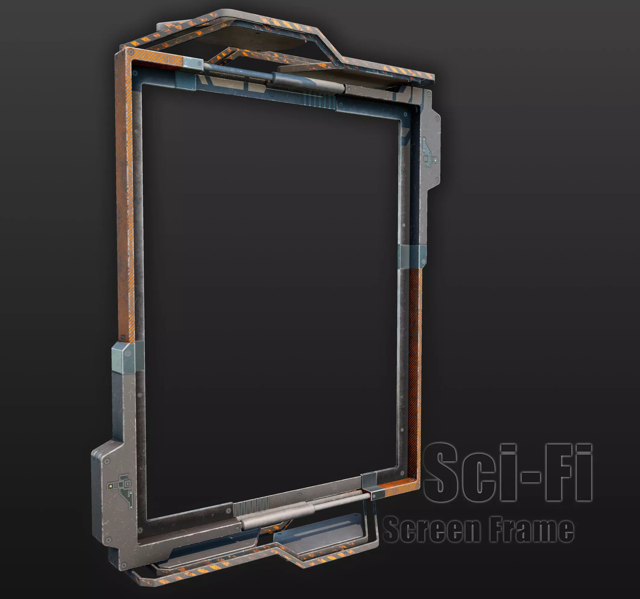 cyberpunk  Stand billboard - adjustable -  PBR Low-poly 3D model_0