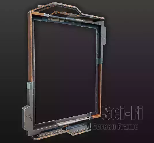 cyberpunk  Stand billboard - adjustable -  PBR Low-poly 3D model