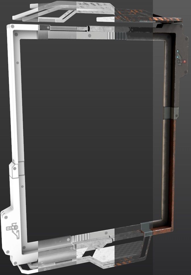 cyberpunk  Stand billboard - adjustable -  PBR Low-poly 3D model_14