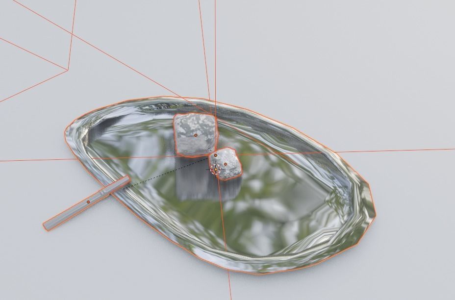 Cocaine Rock with Metal Tray Plate and Snorting Metallic Straw Low-poly 3D model_4