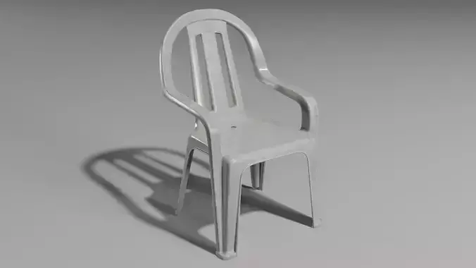 Plastic Chair Low-poly 3D model