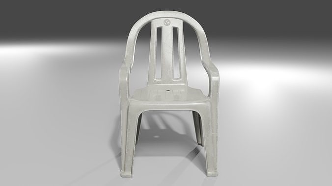 Plastic Chair Low-poly 3D model 7