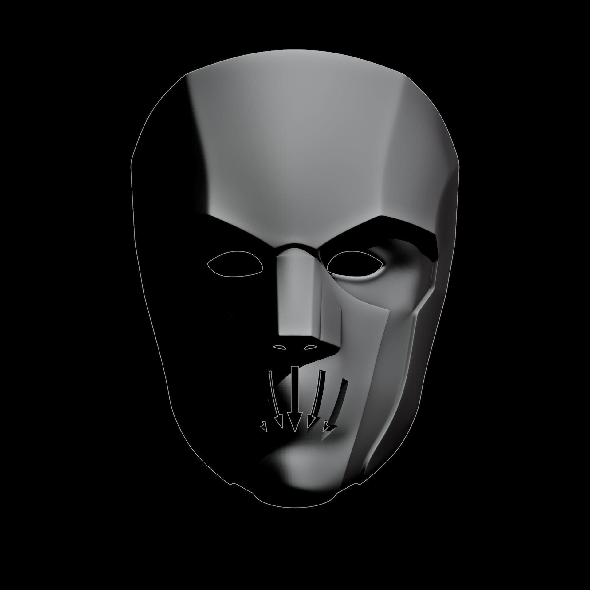 Wiles Roland Dishonored Mask STL Printable 3D print model_2
