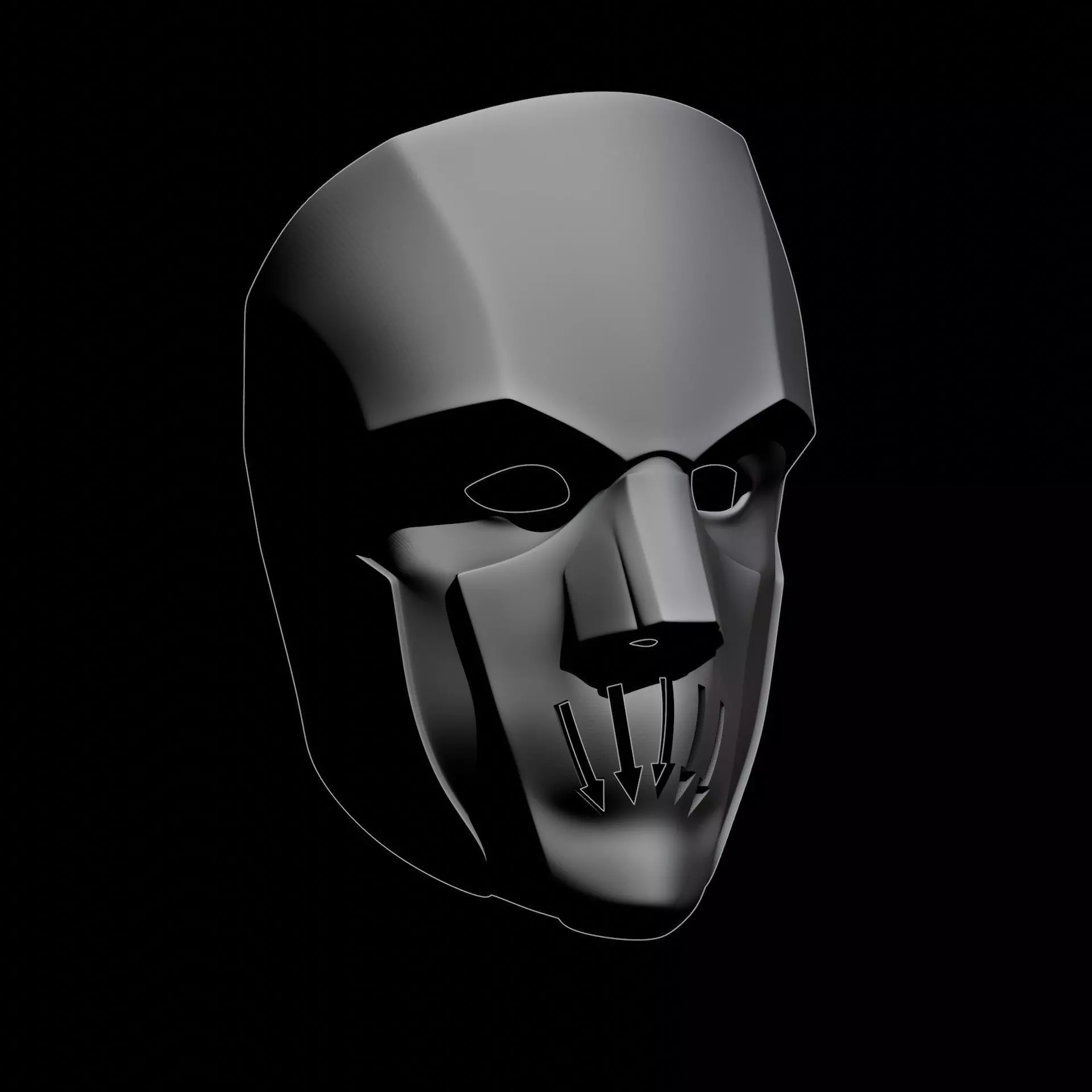 Wiles Roland Dishonored Mask STL Printable 3D print model_0