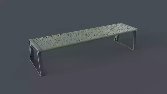 Metal Modern Bench 12 PBR Game Ready