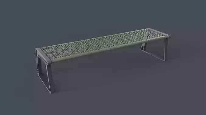 Metal Modern Bench 14 PBR Game Ready