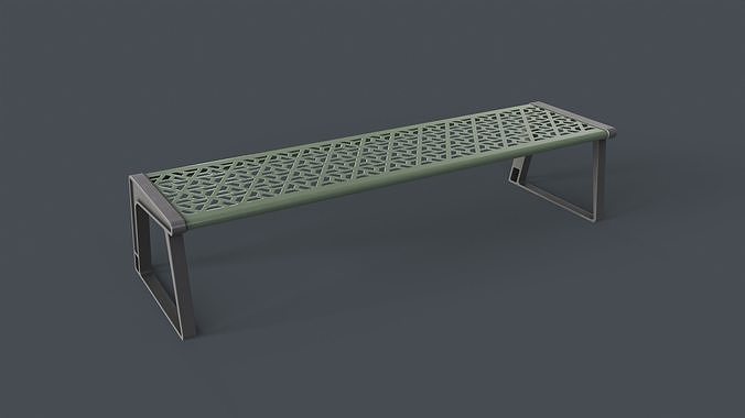 3D model Metal Modern Bench 16 PBR Game Ready VR / AR / low-poly | CGTrader