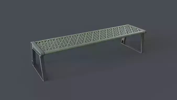 Metal Modern Bench 16 PBR Game Ready
