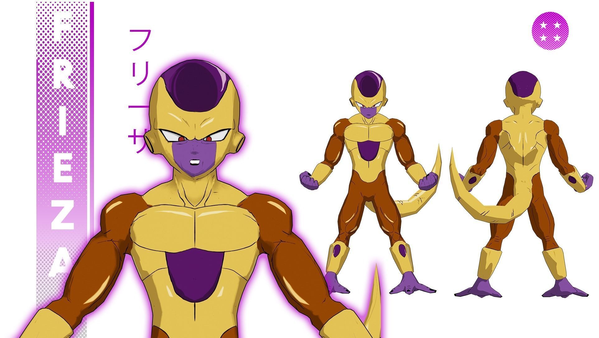 Frieza 3D model Rigged Low-poly 3D model_2