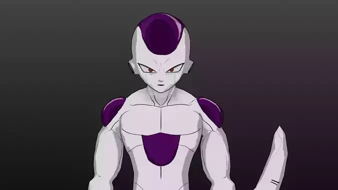 Frieza 3D model Rigged Low-poly 3D model