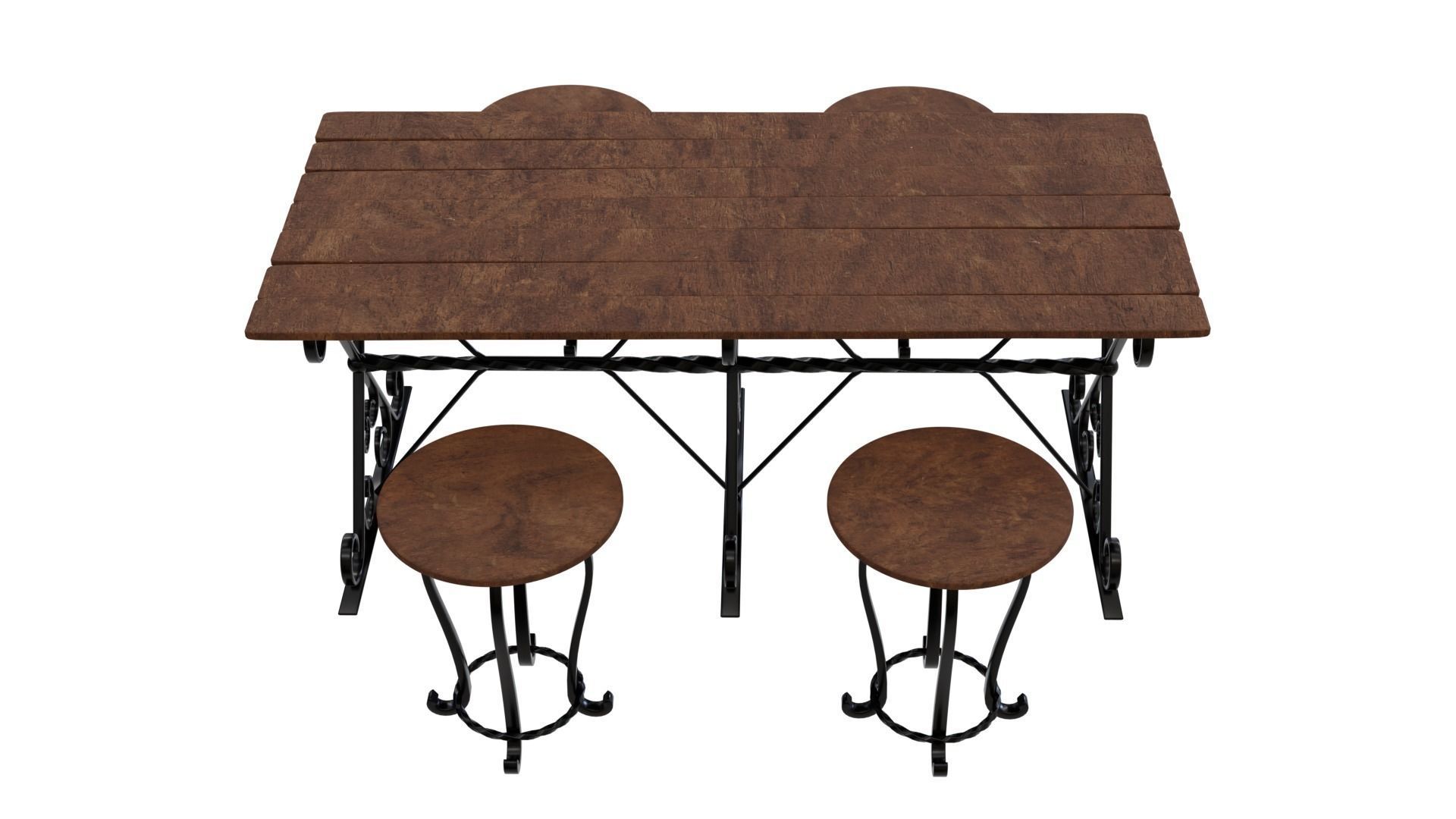 Forged Table With Chairs High Poly 3d model 3D model_11