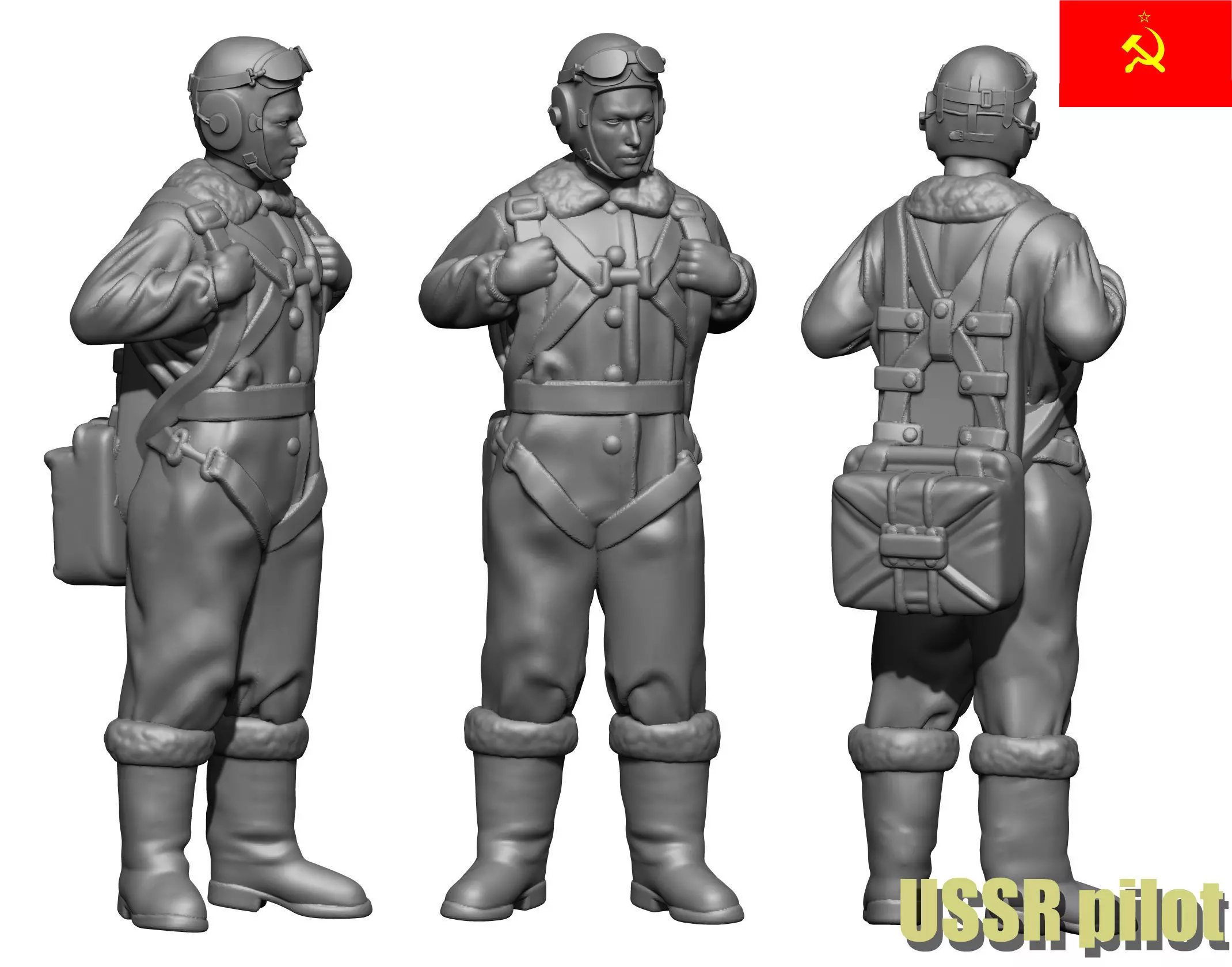 Soviet Pilot 3D print model_0