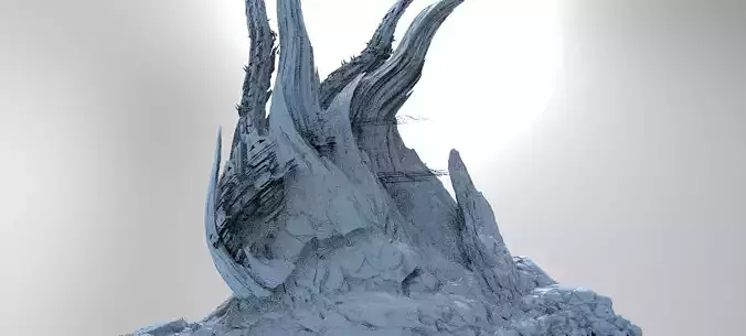Dark Alien Cliffs Base 1 3D model