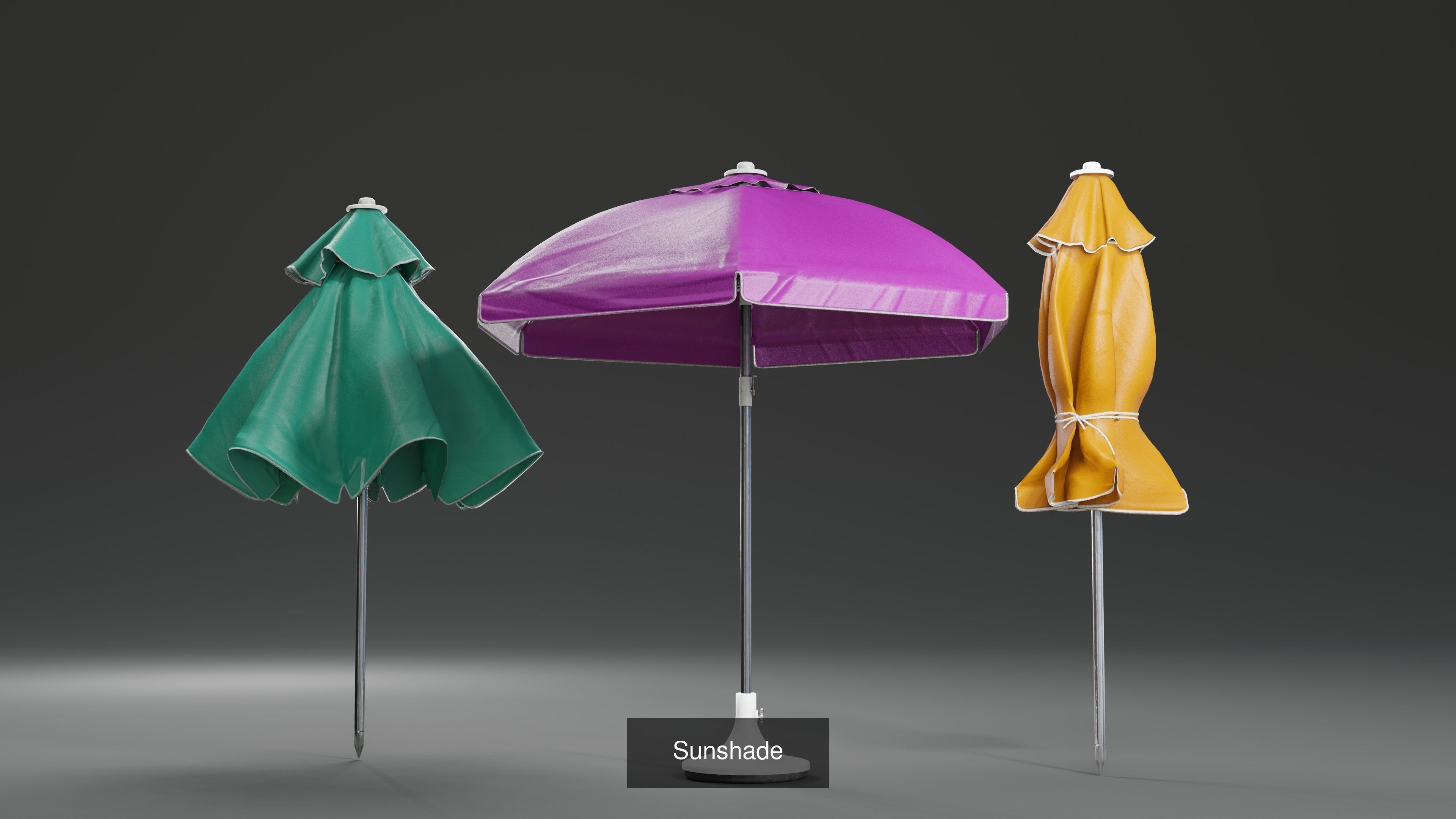 table chair and sunshade  3D Model Collection_2