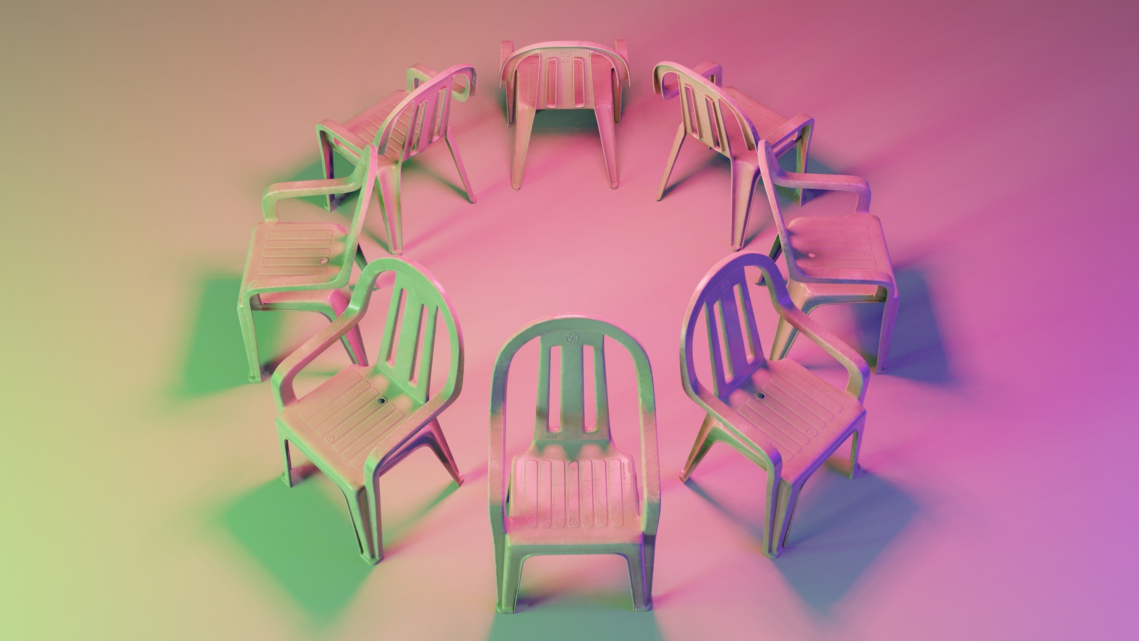 table chair and sunshade  3D Model Collection_17