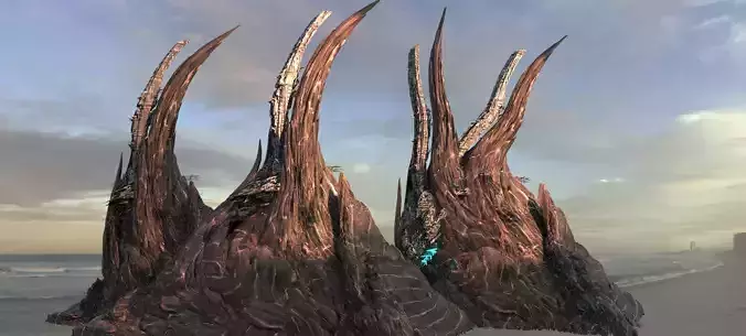 Alien Assassin Cliffs Base 3 cliffs 3D model