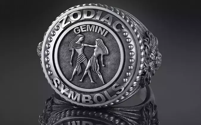 Zodiac Ring Gemini a01 3D print model