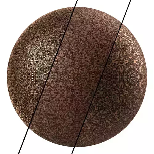 Metal Materials 11- Ornament Metal panels Pbr 4k Seamless