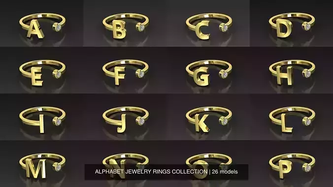 ALPHABET JEWELRY RINGS COLLECTION