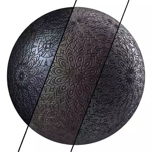 Metal Materials 12- Ornament Metal panels Pbr 4k Seamless