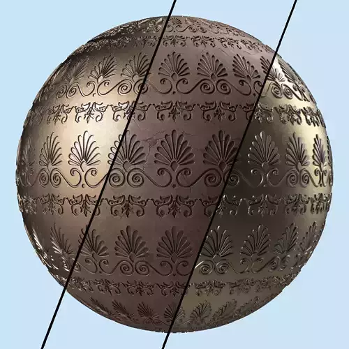 Metal Materials 14- Ornament Metal panels Pbr 4k Seamless