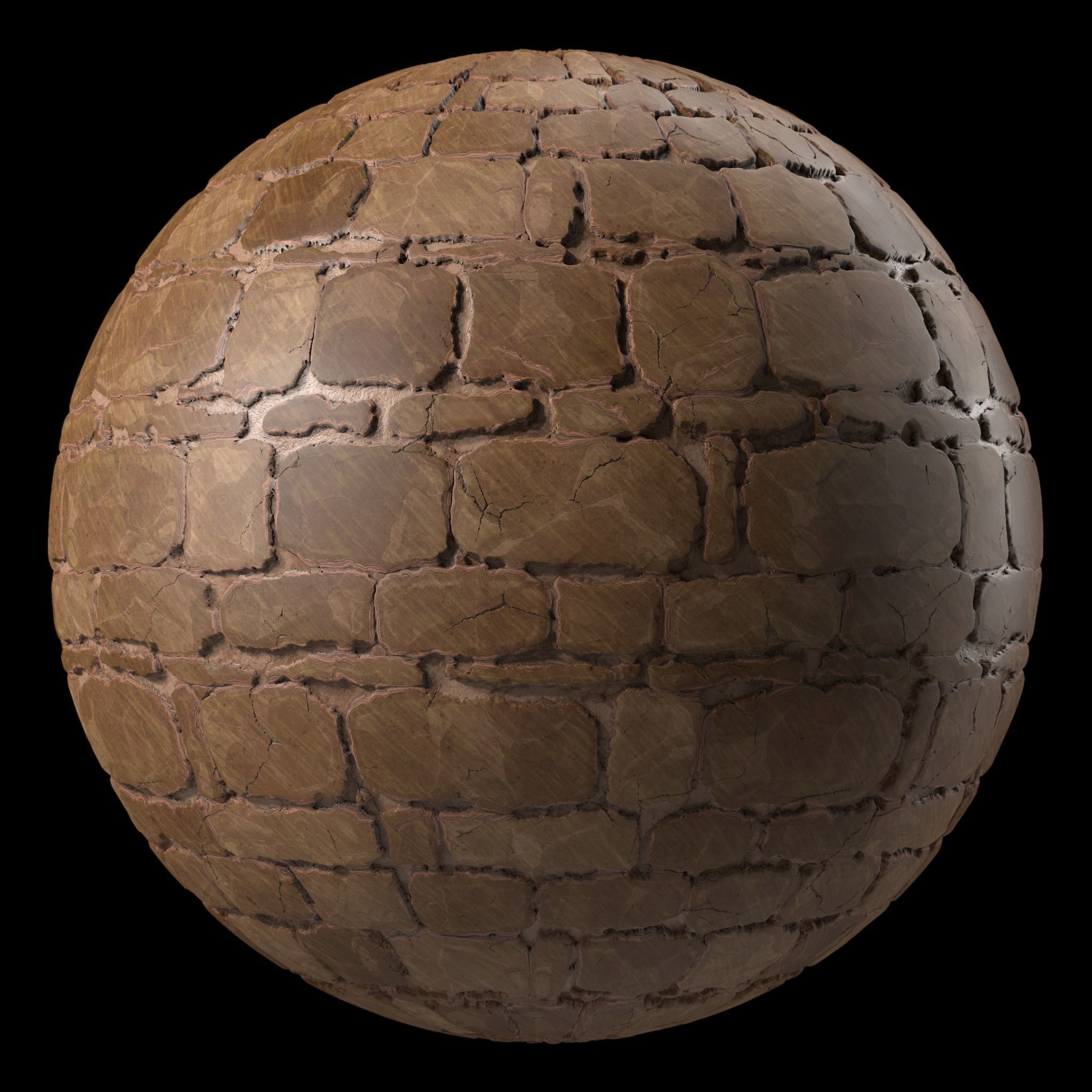Stone Wall Materials 38- By 3 Patterns Sbsar Pbr Seamless Low-poly 3D model_5