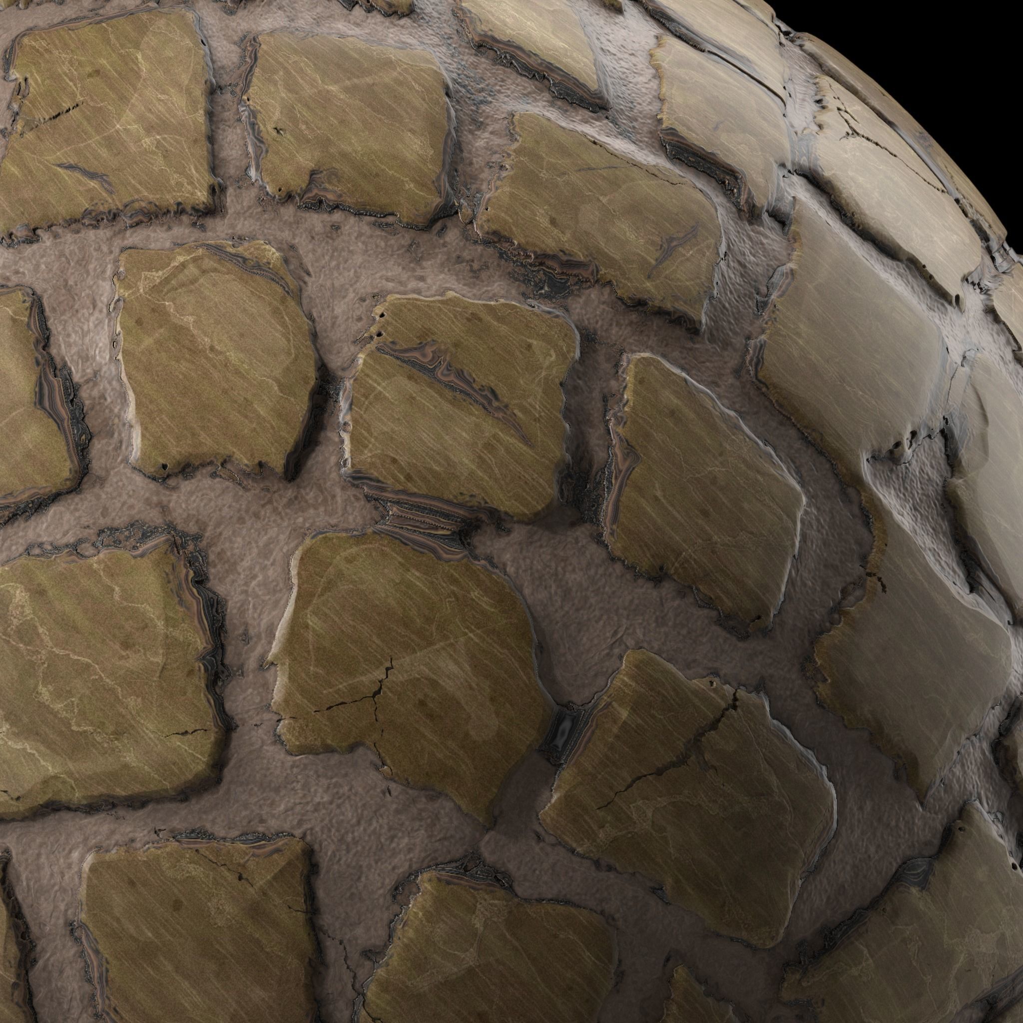 Stone Wall Materials 38- By 3 Patterns Sbsar Pbr Seamless Low-poly 3D model_4