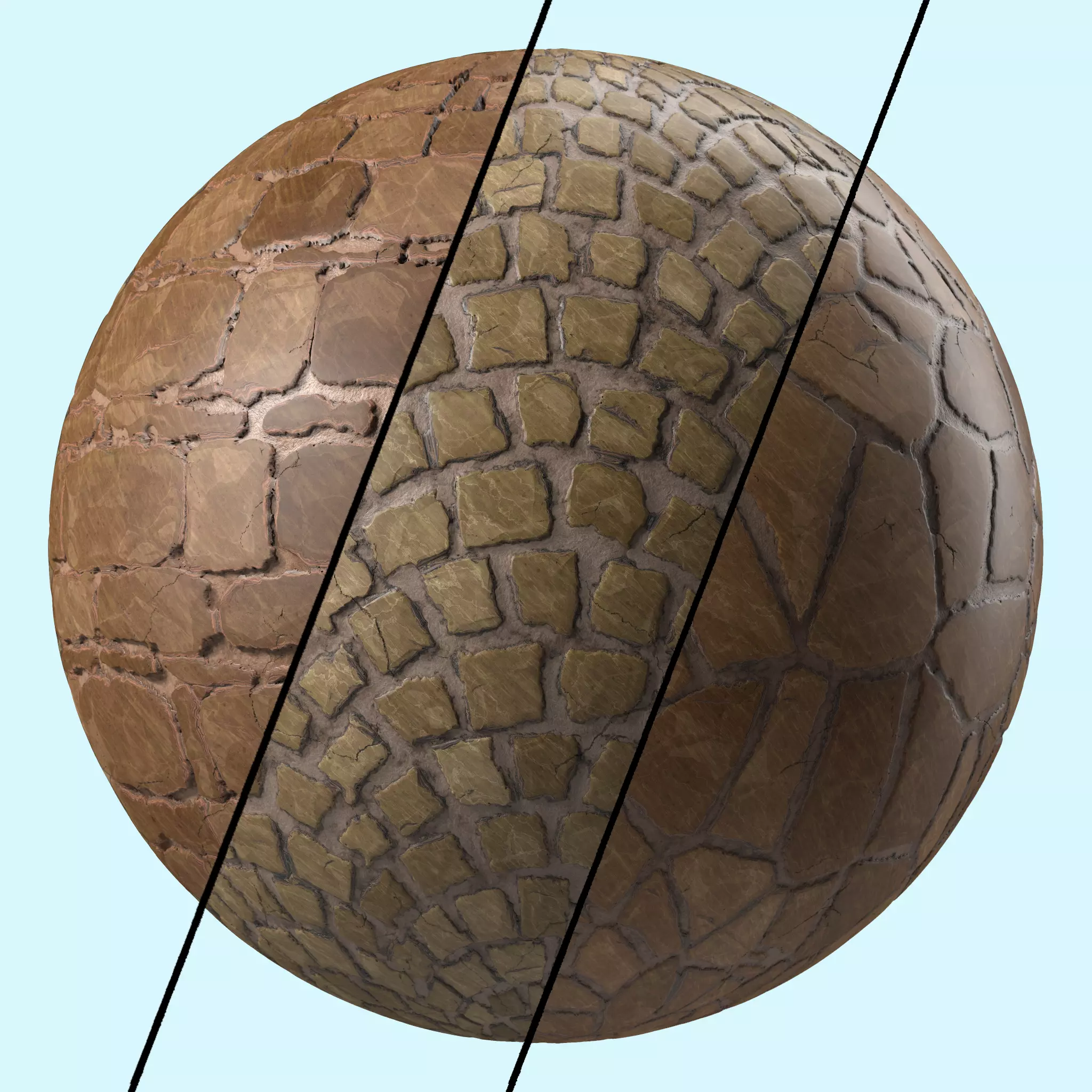 Stone Wall Materials 38- By 3 Patterns Sbsar Pbr Seamless Low-poly 3D model_0