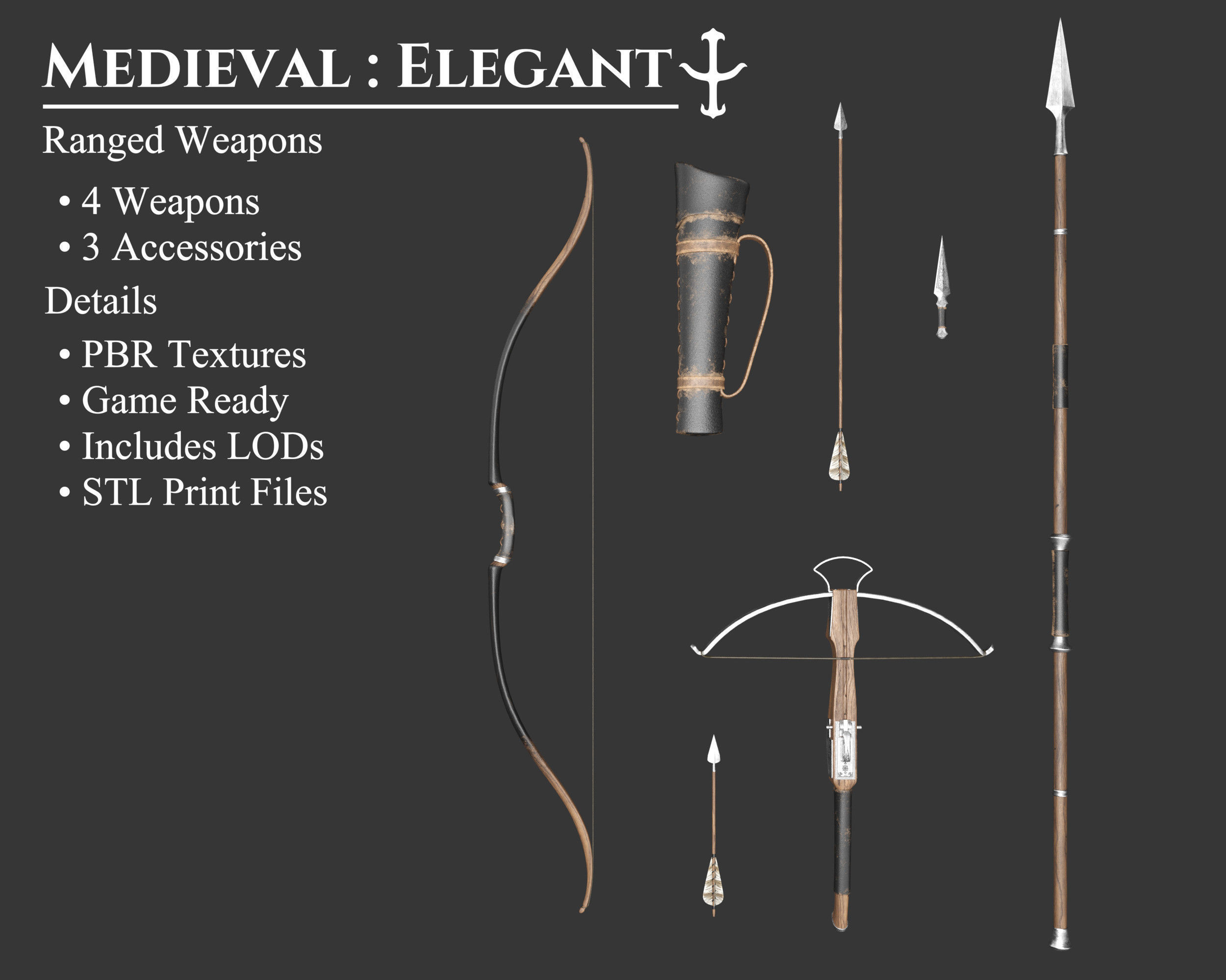 Medieval Collection Elegant Ranged Weapons _1