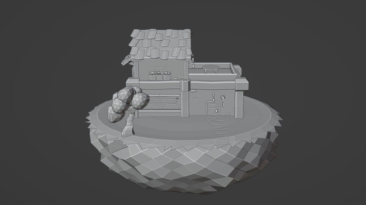 Medieval Building 3D model_2