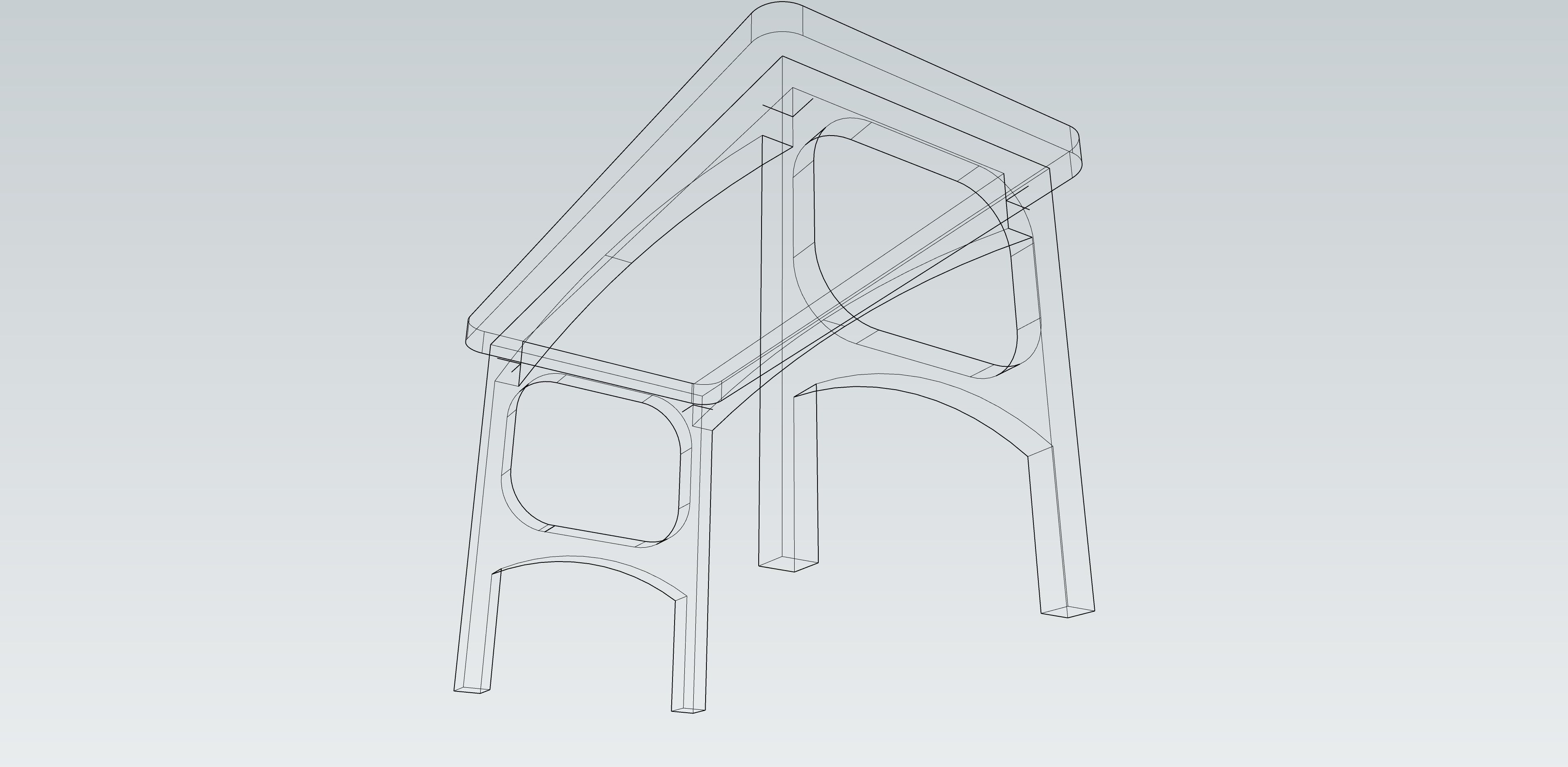 generic console table  3D model_6