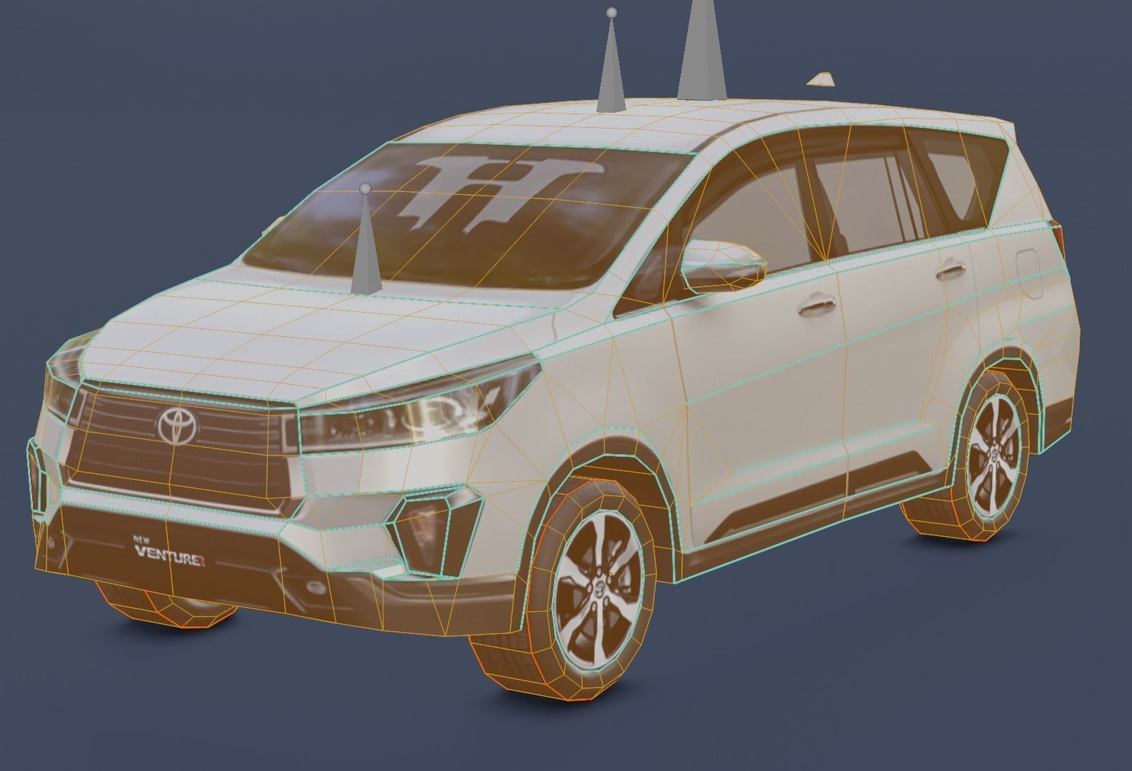 Toyota Venture Low-poly 3D model_2
