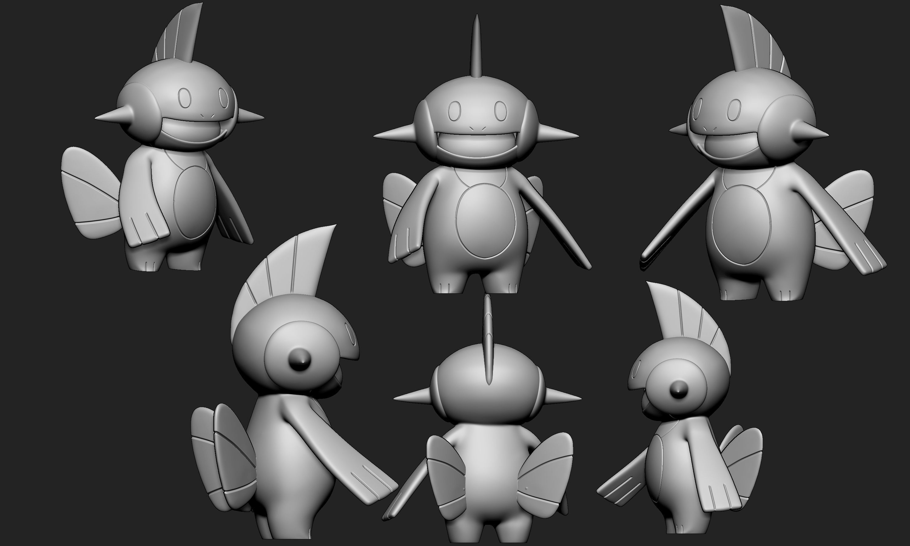 Pokemon - Marshtomp with 2 poses 3D print model_8