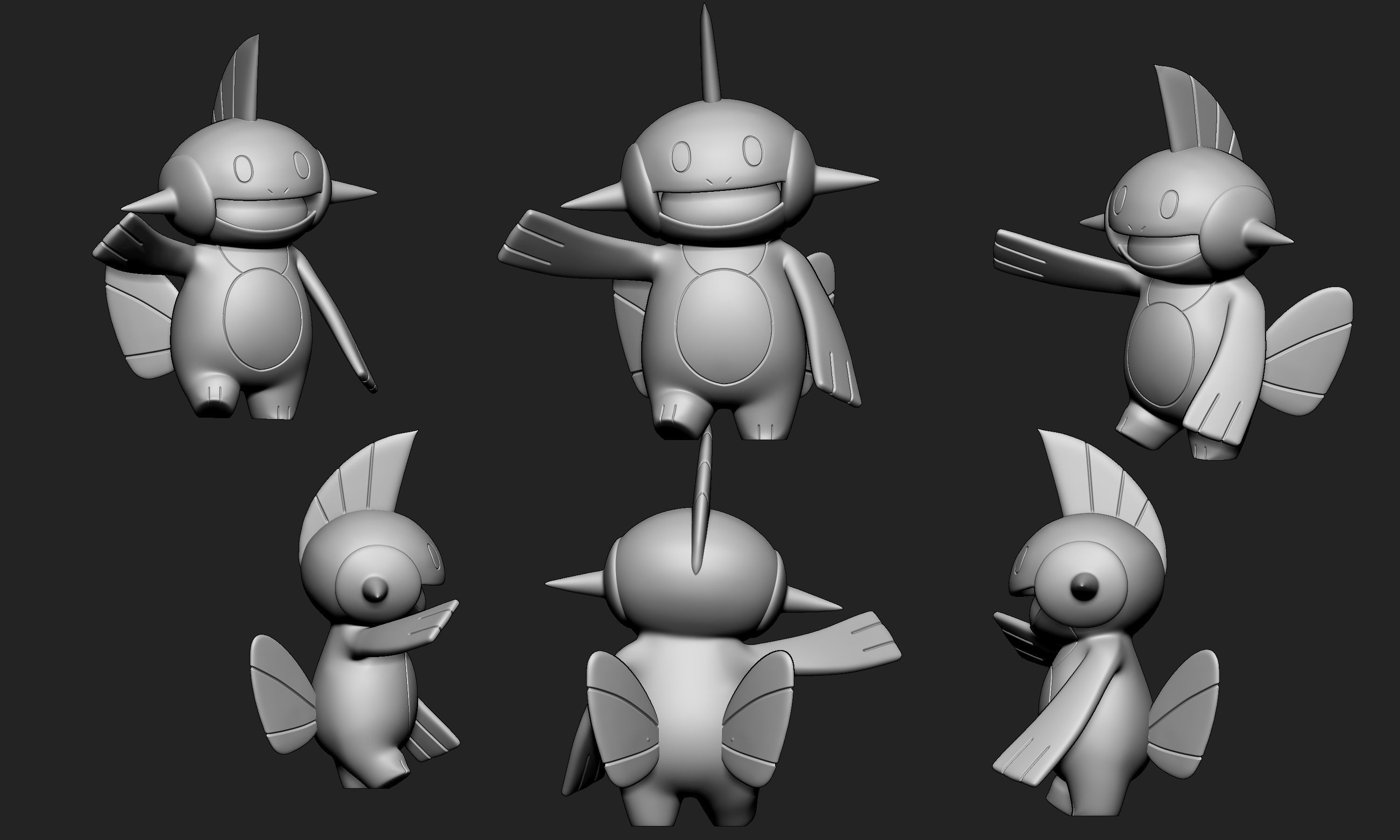 Pokemon - Marshtomp with 2 poses 3D print model_4