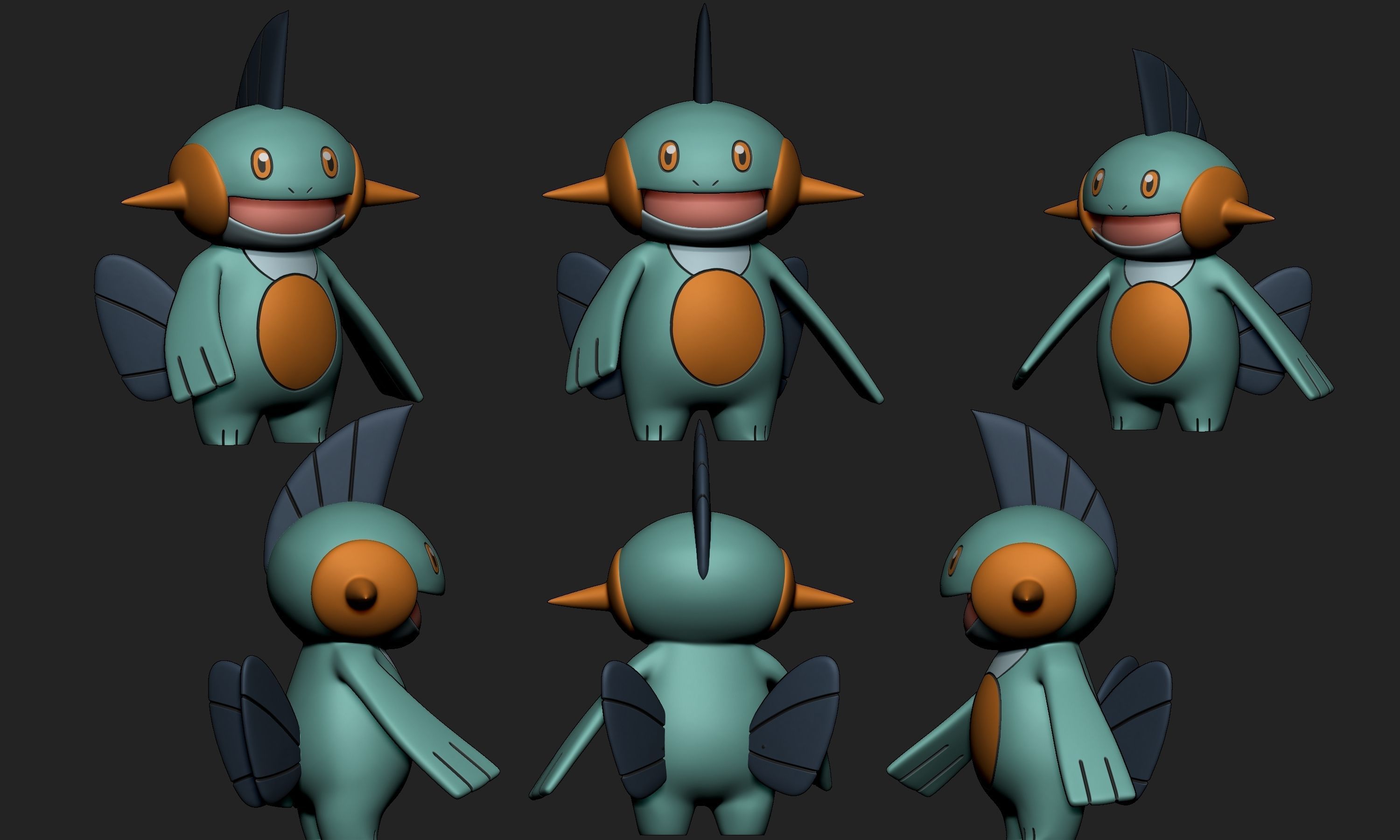 Pokemon - Marshtomp with 2 poses 3D print model_6