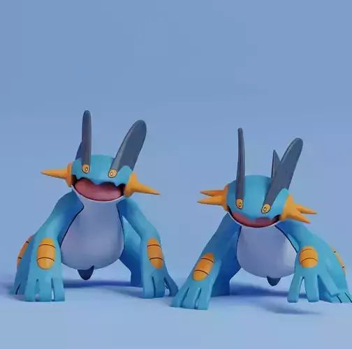Pokemon - Swampert with 2 poses 3D print model