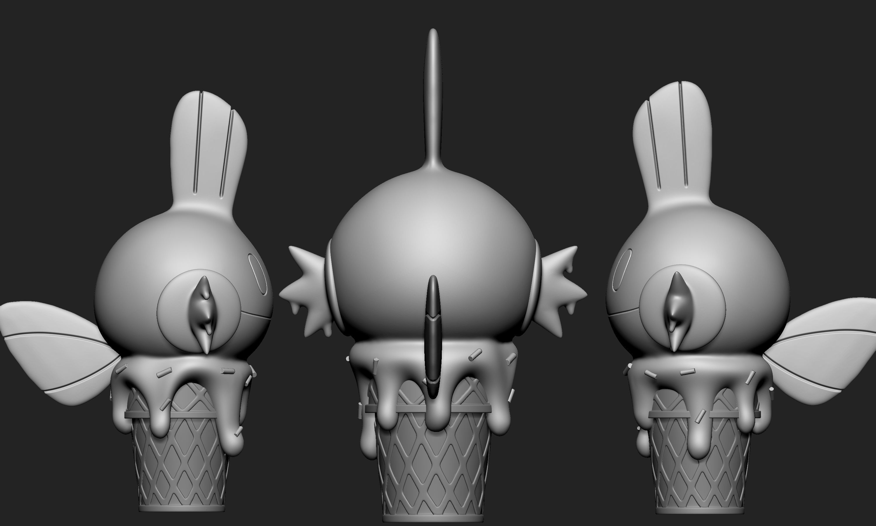 Pokemon - Ice Cream Mudkip 3D print model_6