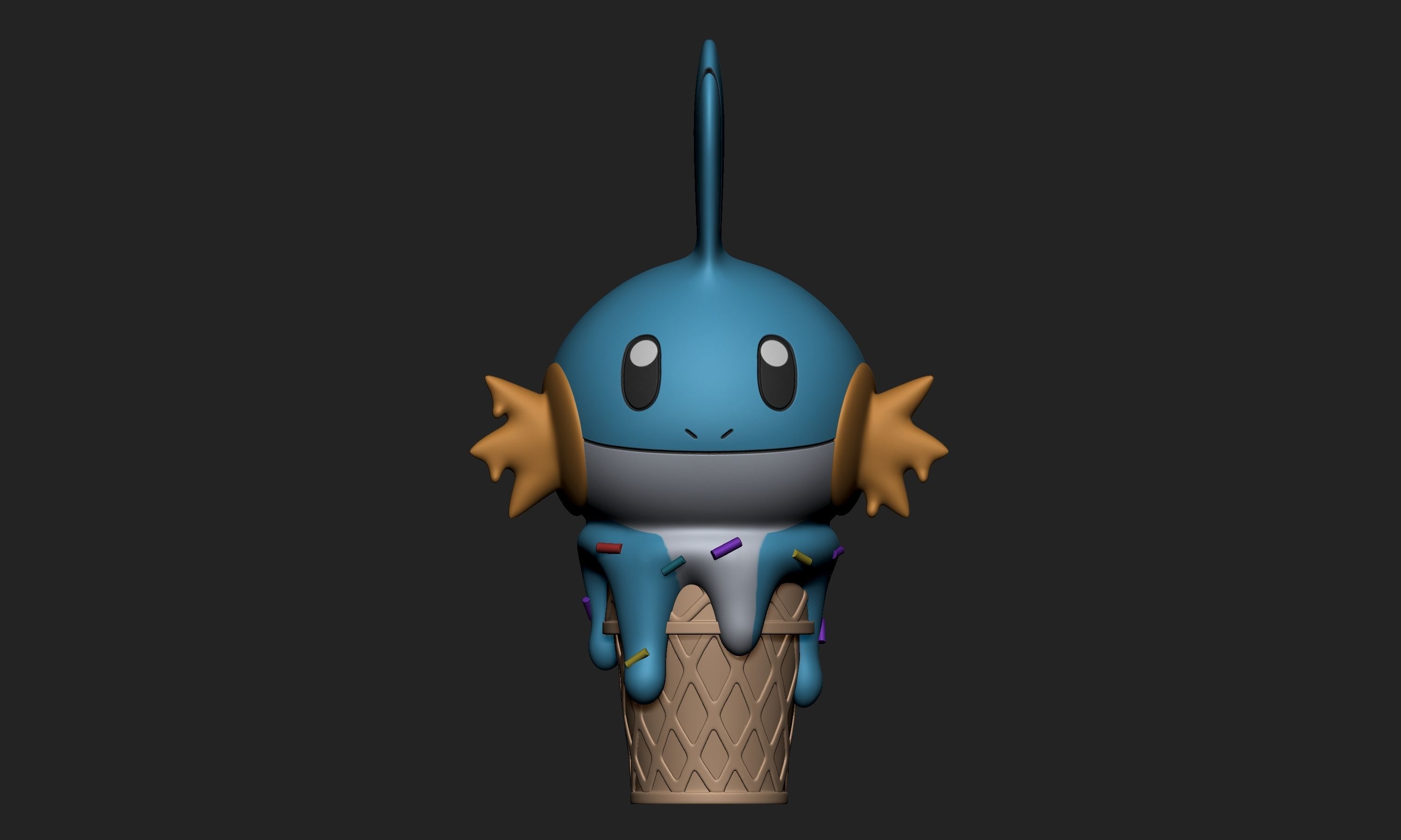 Pokemon - Ice Cream Mudkip 3D print model_1