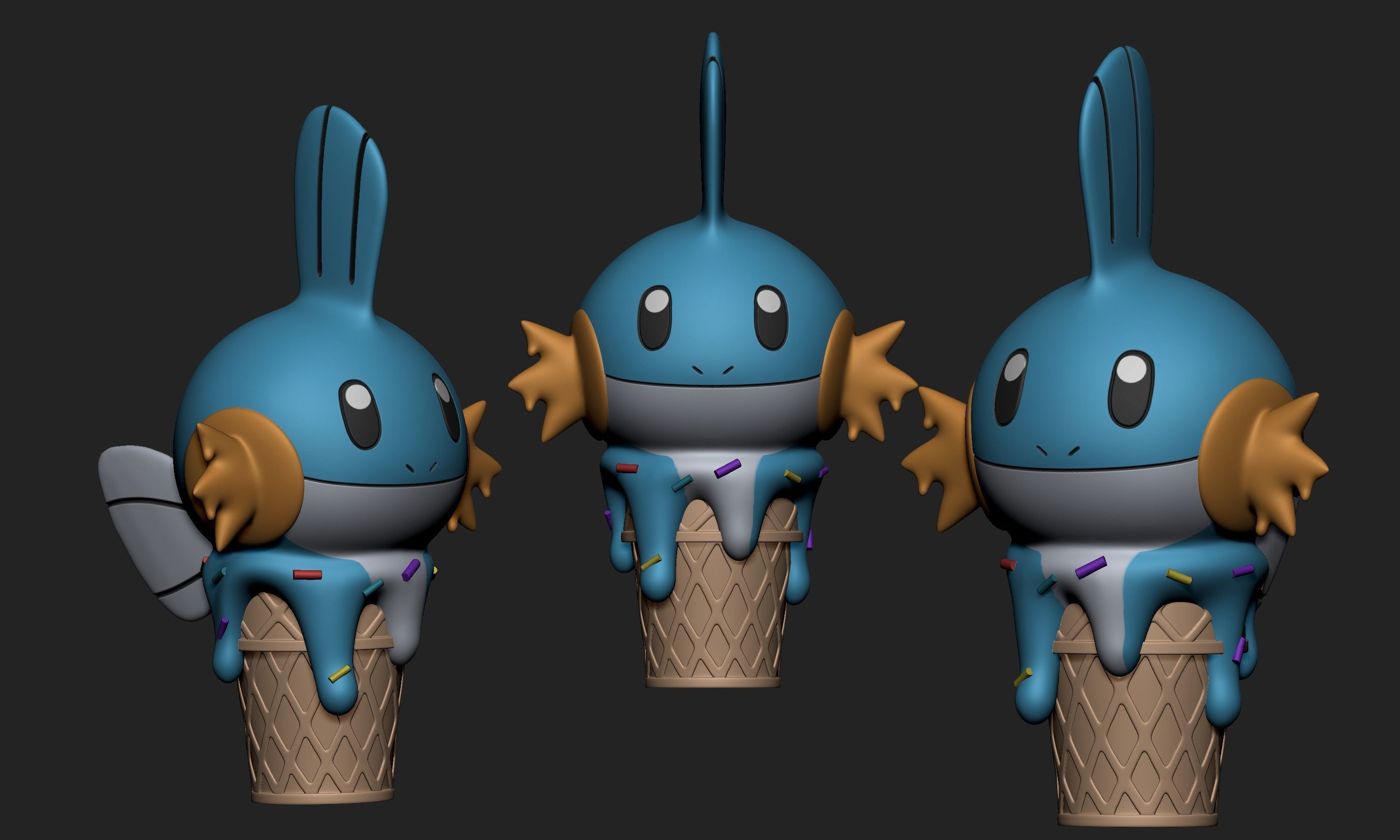 Pokemon - Ice Cream Mudkip 3D print model_2