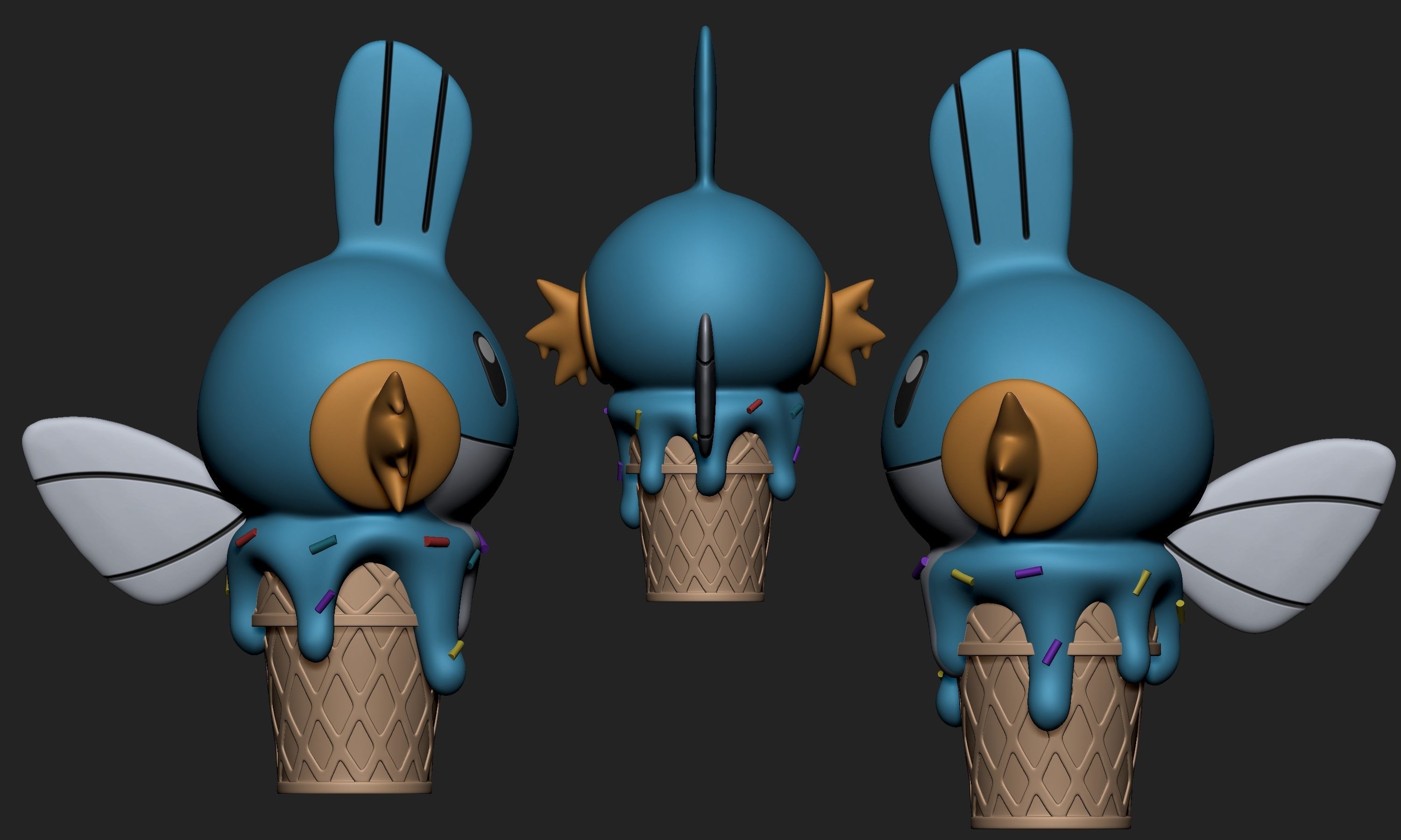Pokemon - Ice Cream Mudkip 3D print model_3
