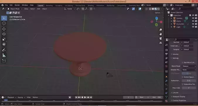 3d round table 3d model