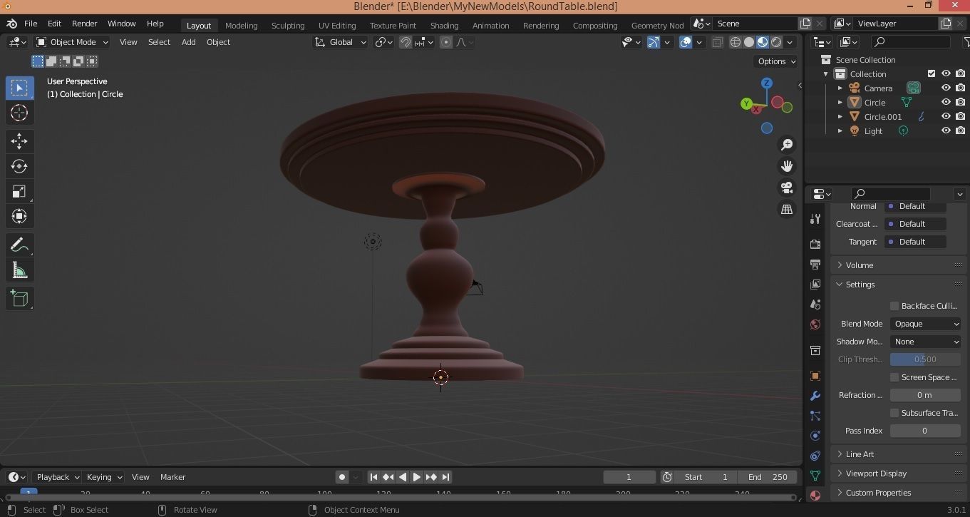 3d round table 3d model 3D model_3
