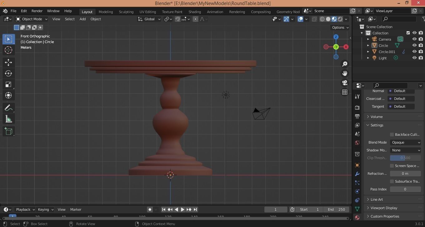 3d round table 3d model 3D model_1