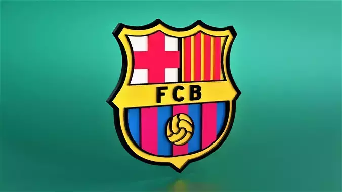 3D Barcelona Football Club Logo
