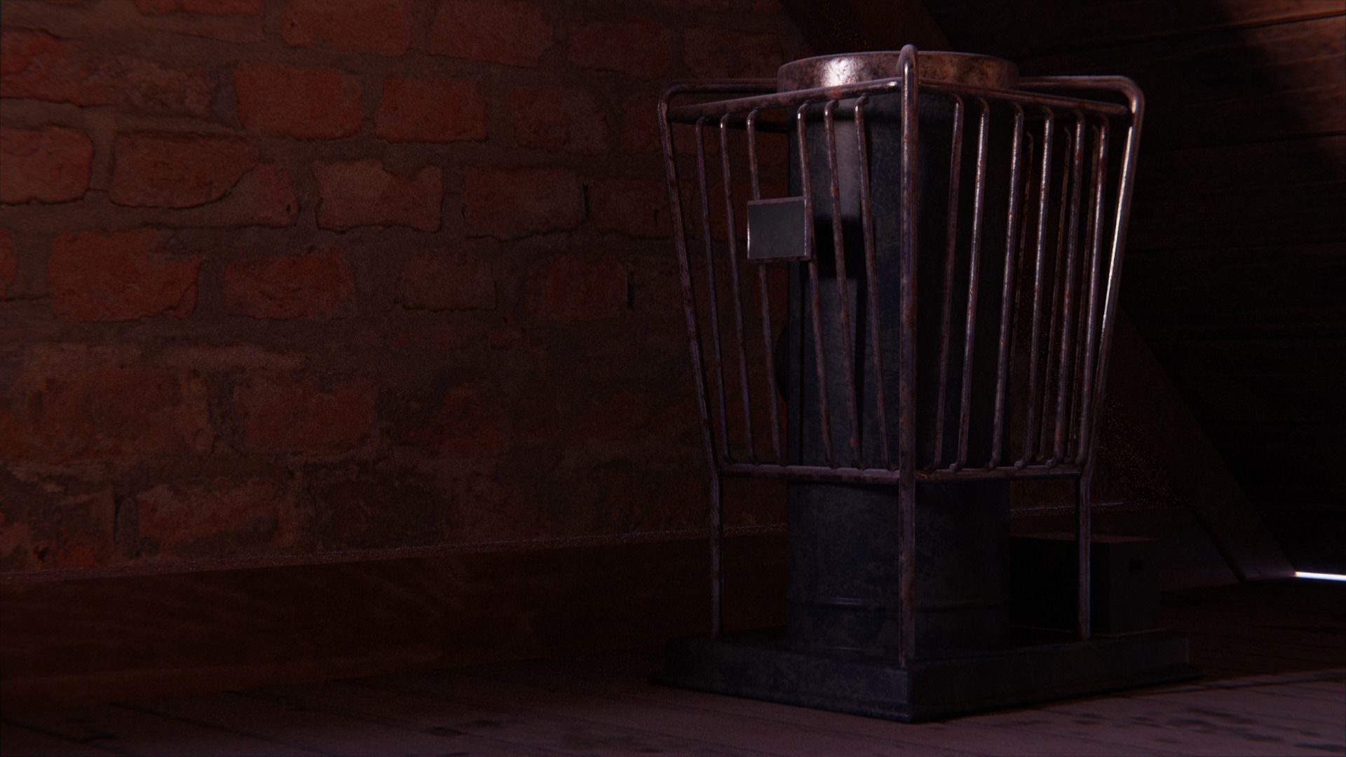 Attic 3d Scene Low-poly 3D model_5