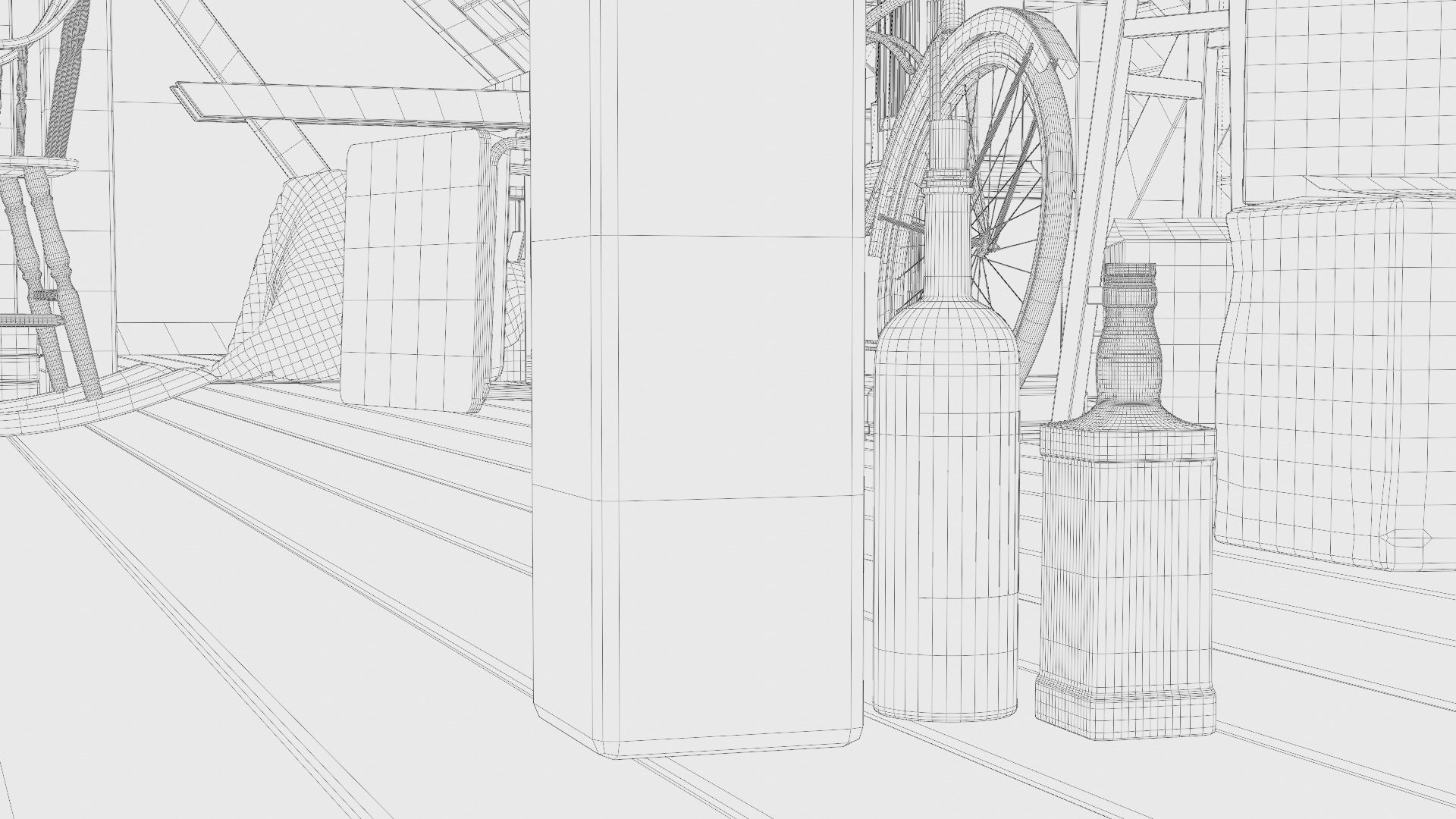 Attic 3d Scene Low-poly 3D model_38