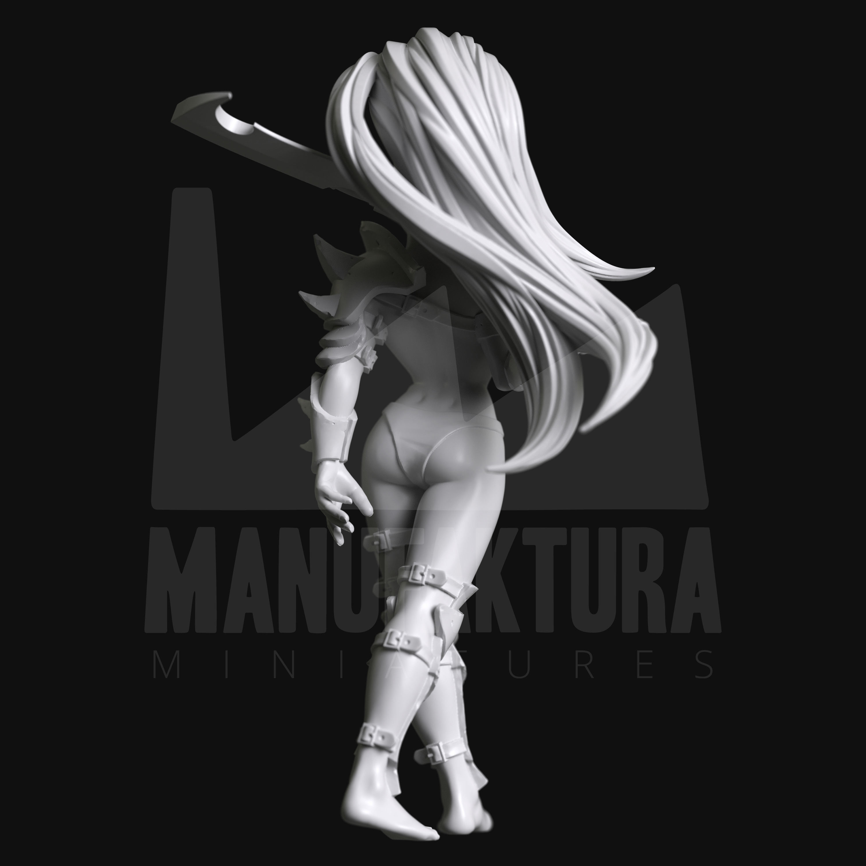 Dom Series 02b - Topless Sexy Shadow Elf Warrior Witch w Sword 3D print model_2