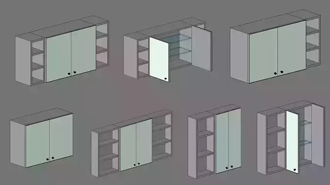 WC Wall Mirror Cabinet with Shelves 3D model