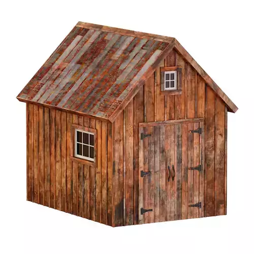 Wooden forest house construction barn gatehouse